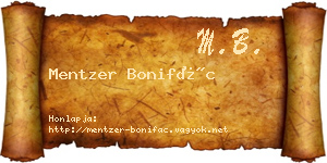 Mentzer Bonifác névjegykártya